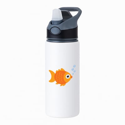 Hacebo® - Goudvissen waterfles met rietje zwart - Goudvis - Dieren liefhebbers - Vissen - aquarium - huisdieren - water fles - 650ML