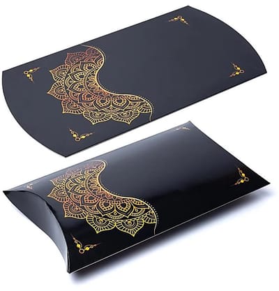 Kussendoos Xl Zwart Goud Mandala Bloem --pakket van 10 stuks - 35,5x25,4cm - 35.5x25.4cm
