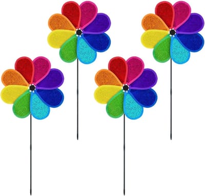 Windspinners Voor Buiten - Patio Windvangers - Tuin Decoratie - Glinsterend Reflecterend - Set Van Vier - Regenboog