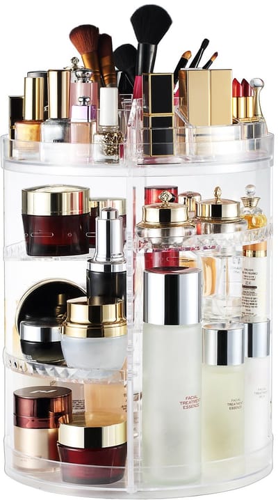 Unyqoos ® Uitgebreide 360 Graden Draaibare Cosmetica- en Sieradenorganizer met Aanpasbare Opbergruimte
