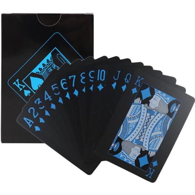 24k Gouden Speelkaart Poker Spel Set Goudfolie Poker Kleur Plastic Magie Waterbestendig Kaartspel Magie Water Cadeau Collectie black