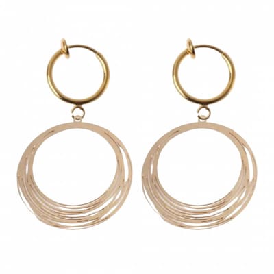 Klem oorbellen- goudkleurig- rond- filigraan-geen gaatje-Charme Bijoux