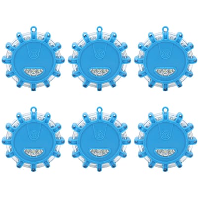 6 STuks 12V LED Waarschuwingslicht Waterdicht Stofdicht Hoge Helderheid Huis Auto Veld Noodverlichting Blue