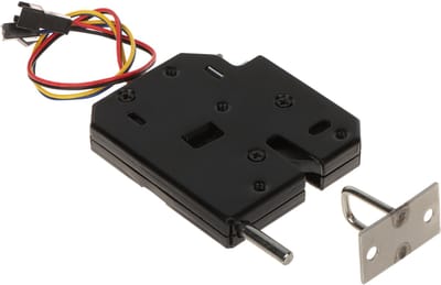 WL4 EL-C-B7 zwart elektrisch slot voor locker kast cabinet met automatische opendrukken van deur bij opening slot