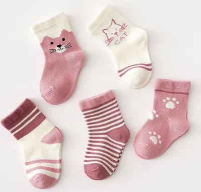5 paar New born Baby sokken - Set babysokjes - 0-6 maanden - Multipack - Kraamcadeau voor Jongen of Meisje - Babyshower Cadeau - Kraammand
