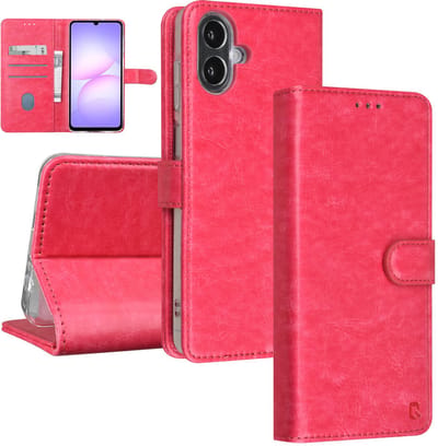 TUNIQ telefoonhoesje voor Samsung Galaxy A07 - met kaarthouder voor 3 kaarten - Hot Roze