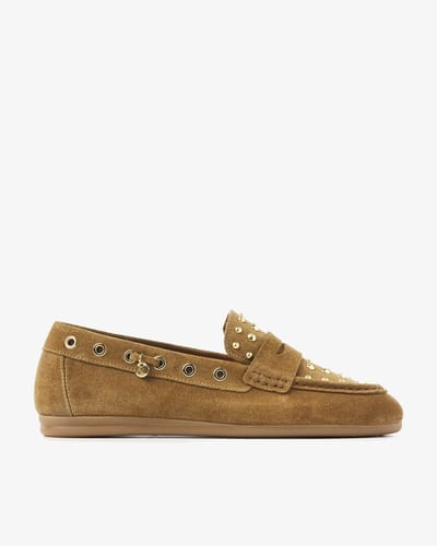 VIA VAI June Macy Loafers Dames - Suède - Beige - Maat 36