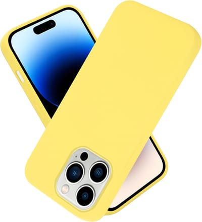 Cadorabo Hoesje geschikt voor Apple iPhone 14 PRO in LIQUID GEEL - Beschermhoes gemaakt van flexibel TPU silicone Case Cover