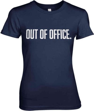 Dames Fun Tshirt -S- OUT OF OFFICE Blauw