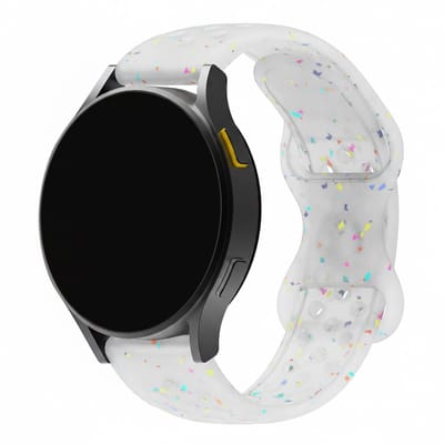 Siliconen bandje - geschikt voor Garmin Venu 2s / 3s / 4 (41mm) / Vivoactive 4s / Forerunner 255s / 265s - Huawei Watch GT 5 Pro - 42mm / GT 6 / GT 5 / GT 4 - 41mm - spikkels - transparant