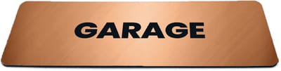 Deurbordje Brons/Koper-look met tekst garage - Formaat 150 x 50 mm x 1,6 mm - Zelfklevend | Luxe uitstraling | Geborstelde Koper/Brons toplaag | Gratis Verzending | Decoporta