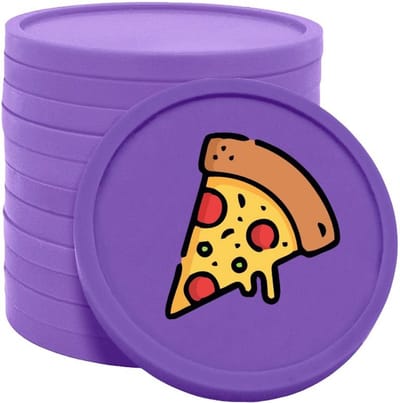 CombiCraft pizza consumptiemunten paars - Ø29mm enkelzijdig bedrukt - 100 stuks