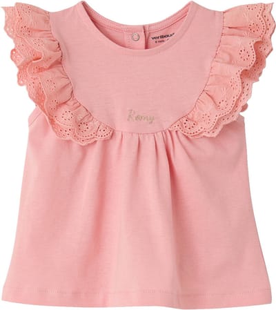 Vertbaudet T-shirt met Engels borduursel babymeisje