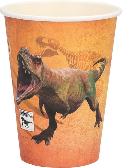 Boland - Set 8 papieren bekertjes T-rex - Dino's - Dino - Kinderfeestje