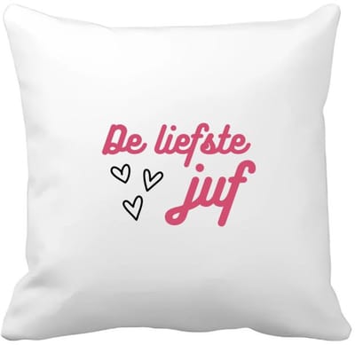 Akyol - de liefste juf Kussen hoes - Juf - voor de liefste juf - juf - verjaardagscadeau - verjaardag - cadeau - afscheidscadeau - geschenk - leuke cadeau - kado - gift - juffendag - 40 bij 40 cm