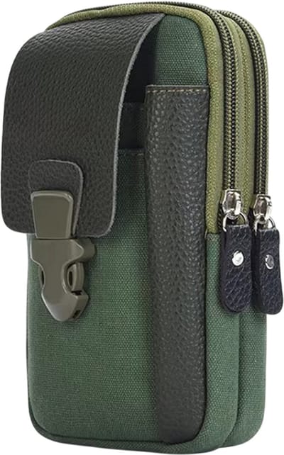 Casual Heren Heuptas met Rits - Kleine Effen Kleur Fanny Pack voor Telefoon, Sleutels, Kaarthouder, Riem Portemonnee & Sporttas - Groen