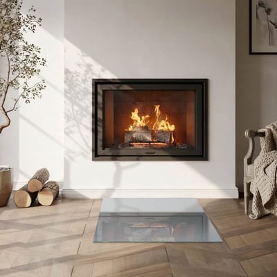 Coloray Vloerplaat Houtkachel - Vloerplaat voor Houtkachel - 60 cm x 60 cm - Vloerplaat Open Haard - Grijs Vloerplaat Kachel - Verwarmingsaccessoires - Plaat voor Onder Kachel - Kachel Vloerplaat - Vloerplaat Voor Kachel