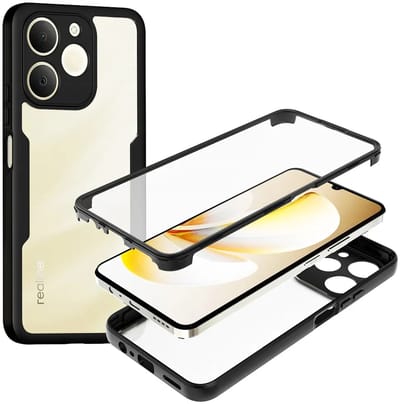 Hoesje geschikt voor Realme Note 70T - Techsuit ColorVerse 360 Case met Screenprotector - Zwart