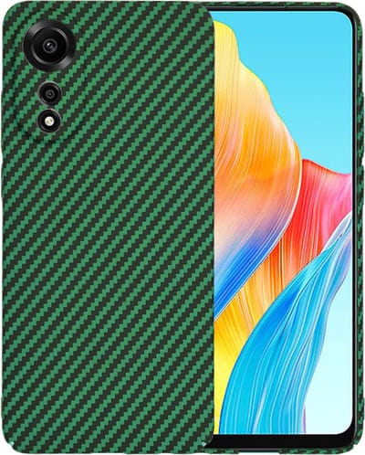 Hoesje geschikt voor Oppo A78 4G - Techsuit Carbonite FiberShell Carbon Back Cover - Groen