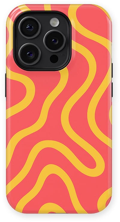 DripCase Curvy Lines Hoesje geschikt voor iPhone 14 Pro | Backcover met Mag | Design Tough Case geschikt voor iPhone 14 Pro Sunburst Drift
