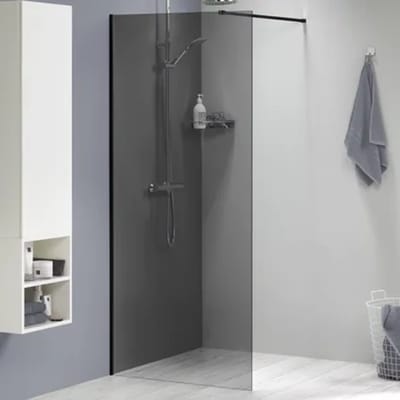 Sealskin Inloopdouche Mix&match 98x200cm - Mat Zwart Profiel - 8 Mm Rookglas
