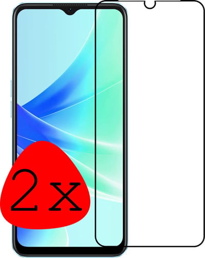 Screenprotector - 2 Stuks Geschikt voor OPPO A17 - Full Cover - Beschermglas - Gehard Glas - Tempered Glass - Screen Protector