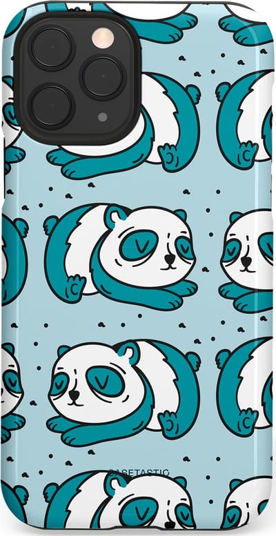 Casetastic hoesje geschikt voor Apple iPhone 11 Pro - Dubbellaagse bescherming - Panda dromen - Fashion Case - Lichtgrijs Petrol Wit
