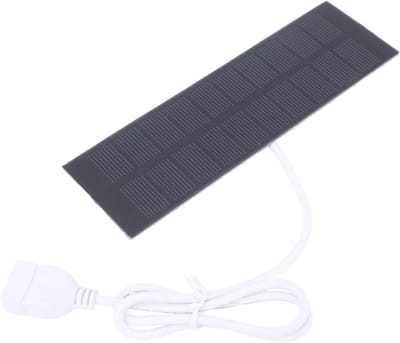 Draagbare Zonneoplader - Zonnepaneel Oplader - Outdoor Activiteiten - Compact Lichtgewicht - 1W Vermogen - Zwart