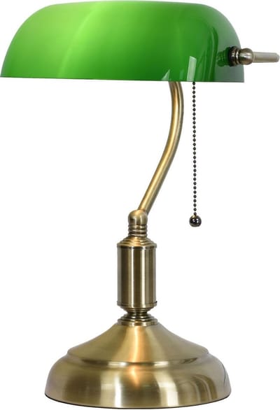 Lumilamp Bureaulamp Bankierslamp 27x17x41 cm Groen Goudkleurig Metaal