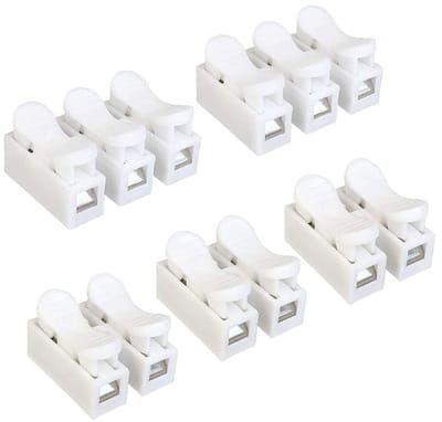 Complete 62-delige connector set voor het aansluiten van LED-strips, met veerkabels en terminalblocks, ideaal voor elektrische verbindingen