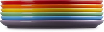 Le Creuset Vancouver Dinerborden Coupe 27 cm Regenboog Kleuren Set Van 6