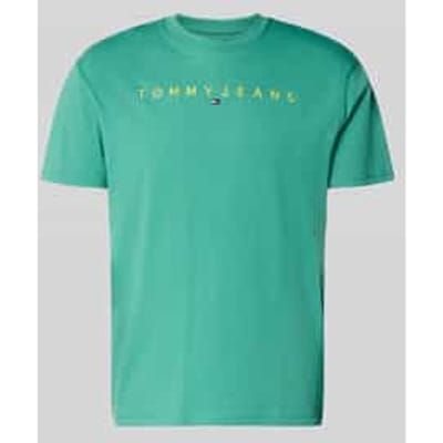 Tommy Hilfiger Tjm Regular Linear Logo Bahama Green Taglia: XS | Magliette basic Outlet | Uomo | Verde