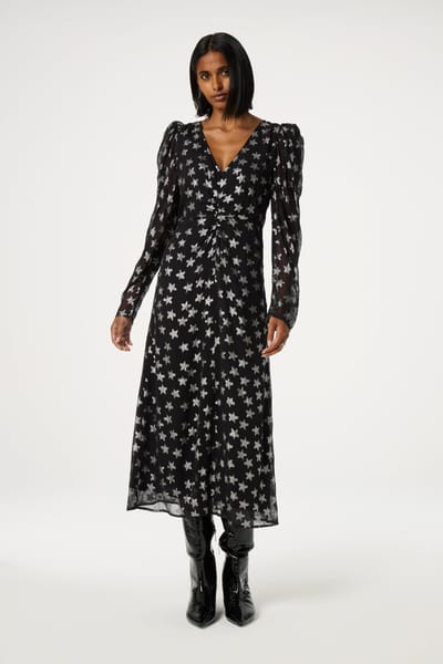 Fabienne Chapot Vera Dress Black/silver Maat: 34 | Midi Jurken Outlet | Dames | Zwart