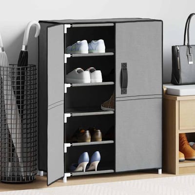 vidaXL - Schoenenkast - 60x28x90 - cm - stof - grijs