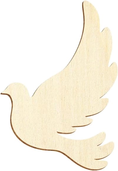 Houten Duif Decoratie - Vogel Figuren - Hobby Knutselen - Gelaserd Hout - 10 Stuks 49 cm - Natuurlijk Hout