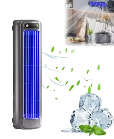 WK Wandventilator met Oplaadbare Batterij – Zonder Boren te Monteren – 3D Turbocirculatie – Magnetische Borstelloze Motor – 2000mAh – Draagbaar & Stil – Krachtige Koeling tot 13°C