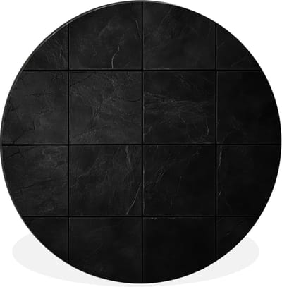 WallCircle - Wandcirkel - Muurcirkel - Zwart - Tegels - Aluminium - Dibond - 30x30 cm - Binnen en Buiten