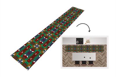 Keukenloper - Loper keuken - Afrika - Patronen - Abstract - Groen - 300x50 cm - Keukenloper vinyl