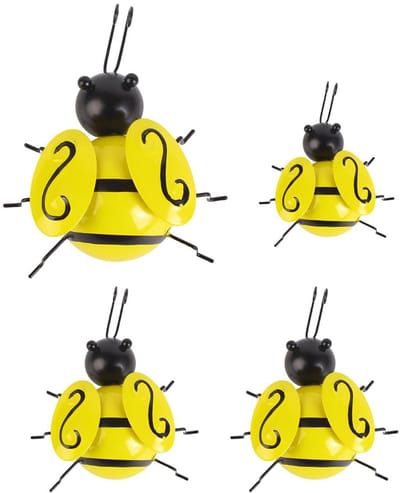 Dailygoods - Set van 4 Smeedijzeren Hommel Tuinornamenten