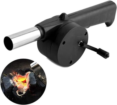 Draagbare Mini Hand Crank BBQ Ventilator voor Snelle Aanmaak van Vuur bij Kamperen, Picknicken en Barbecueën met Houtskool Grills en Kookaccessoires