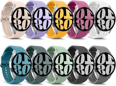 Zachte Siliconestraps voor Samsung Galaxy Watch 7, 6, 5, 4 - Vervangende Armbanden in Meerdere Kleuren, Water- en Zweetbestendig, 40 mm tot 47 mm