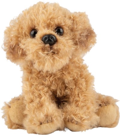 Suki Gifts pluche honden knuffel Labradoole - 13 cm - lichtbruin - hond - cadeau - speelgoed