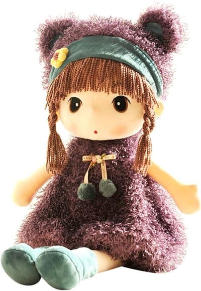 Uposao Stoffen pop voor babymeisjes, met kleding en haar, 45 cm, mooi Ragdoll-speelgoed, pluche dieren, babypop, prinses, slaappartner, pop, knuffelpop voor kleine kinderen, als verjaardagscadeau
