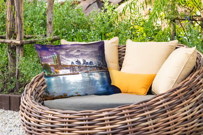 Buitenkussens - Tuin - New York - Skyline - Stad - Kleuren - 50x30 cm