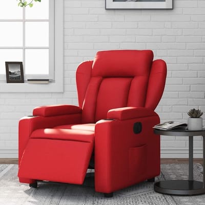 Elektrische relaxstoel - Comfortabele fauteuil - Ontspannen na werk - Automatische ligfunctie - 77 x 94.5 x 100 cm - Rood