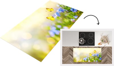 Keukenloper - Loper keuken - Vergeet me niet - Vlinders - Lente - 120x60 cm - Keukenloper vinyl