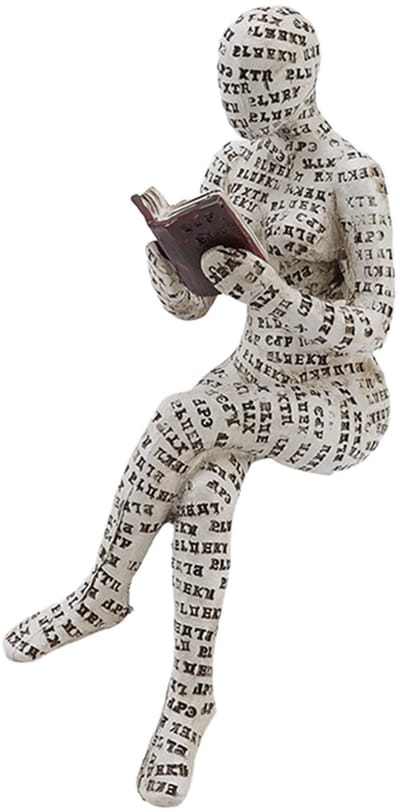 Dailygoods- Figuur Ornament Uniek Ontwerp - Vrouw Beeldje Lezen - Hars Sculptuur - Woondecoratie - Desktop Decoratie - Hoogwaardige Materialen