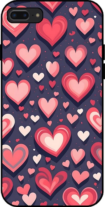 Smartphonica Telefoonhoesje Geschikt voor iPhone 7 Plus / 8 Plus met Hartjes Opdruk - TPU Backcover Case With Heart Design geschikt voor Apple iPhone 7 Plus;Apple iPhone 8 Plus
