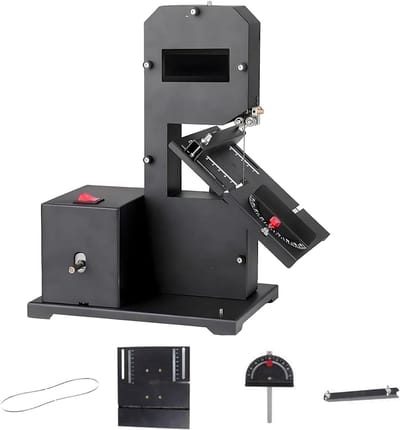 Tafel lintzaag - Houtzaagmachine Bandzaag - Houtbewerking Snijden - Verstelbare Werktafel - 70 mm zaagdiepte - Zilver