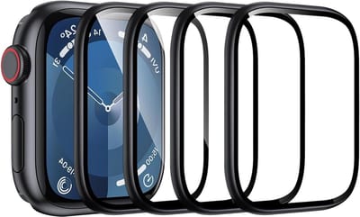 Set van 4 Beschermfolies voor Smartwatch 44 mm, Ultra Duidelijk HD, Krasbestendig en Waterdicht, Flexibel en Volledige 3D Bedekking, Hoge Gevoeligheid, Geen Bubbels